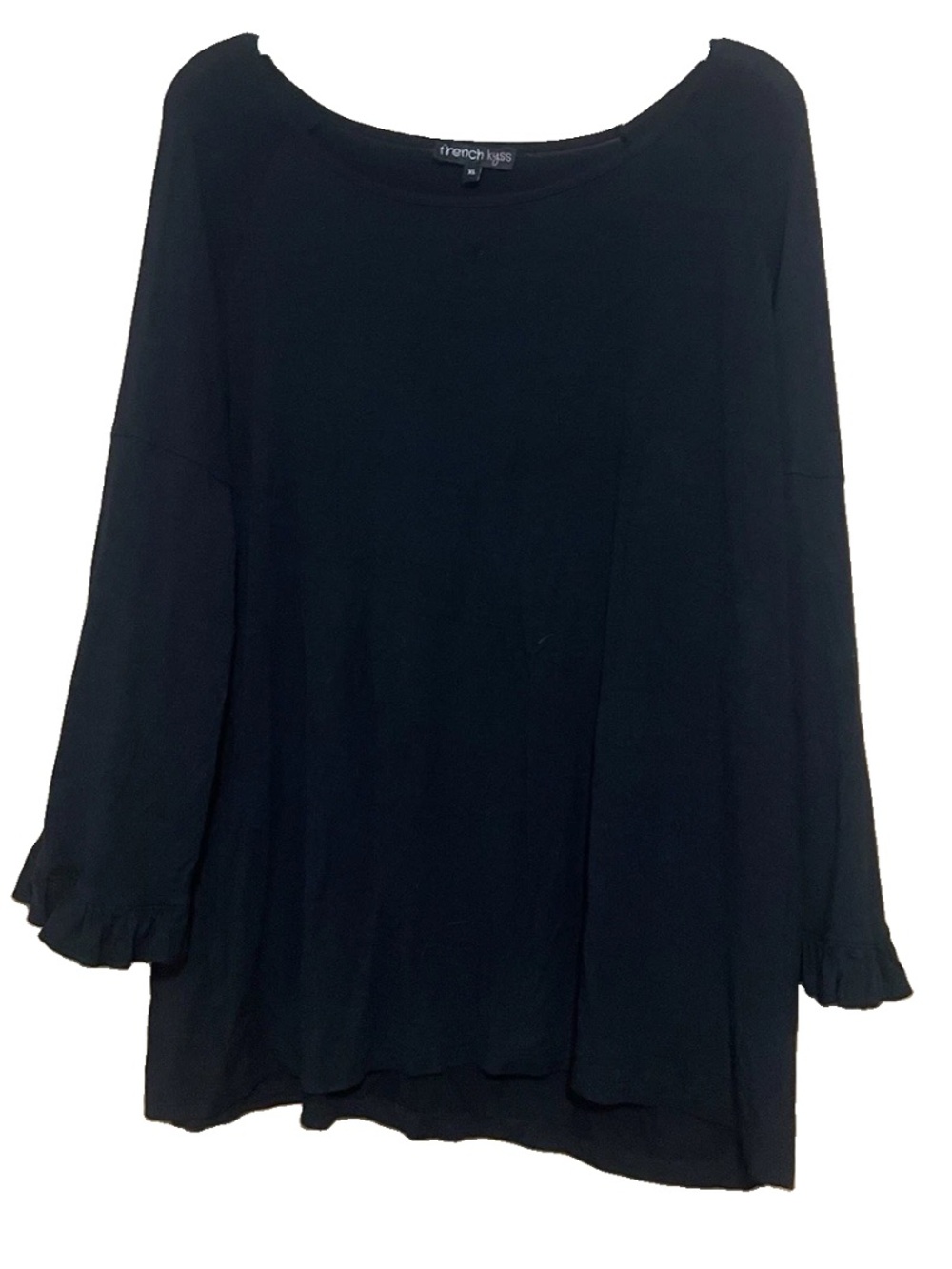 french kyss Black Ruffle Cuff Long Sleeve Top